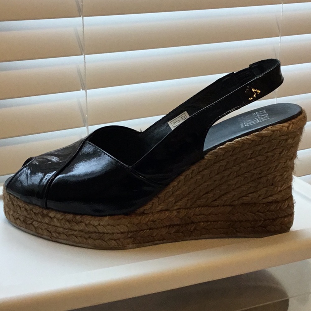 Black Patent Leather Espadrilles